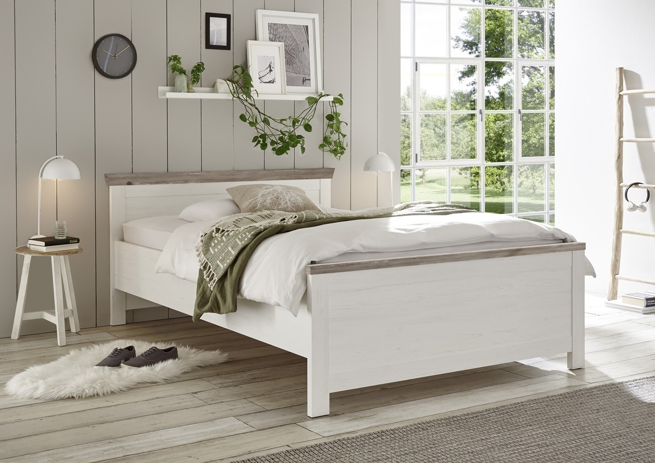 Imv Bett Florenz Lf 140 X 200 Cm Bettgestell Dekor In Pinie Weiss Oslo Pinie Sofaundco Eu Sofaundco