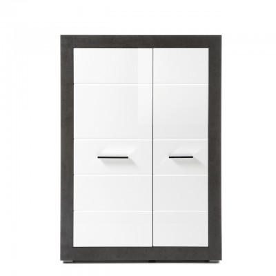 Stauraumelement der Serie ETERO Breite 100 cm weiß Hochglanz Dark Concret Dekor