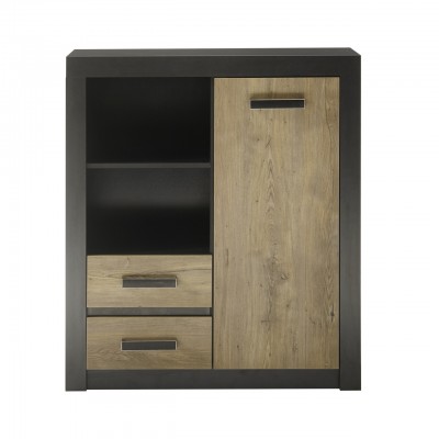 IMV Kommode Brügge Type 41 Highboard Breite 92 cm in Fresco mit Fronten in Kastanie Dekor
