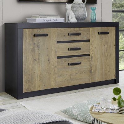 IMV Sideboard Brügge Type 53 Breite 153 cm in Fresco mit Fronten in Kastanie Dekor
