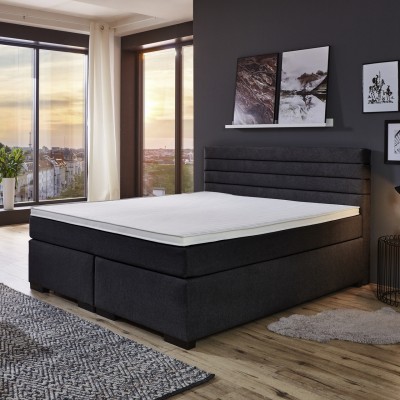 Boxspringbett Kosmos in 140 x 200 cm in anthrazit