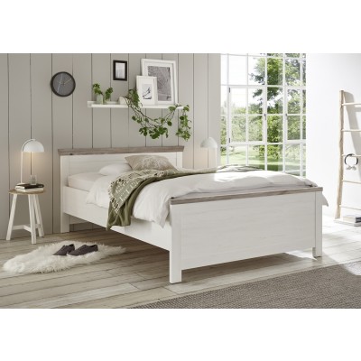 IMV Bett Florenz LF 140 x 200 cm Dekor in Pinie Weiß Oslo Pinie