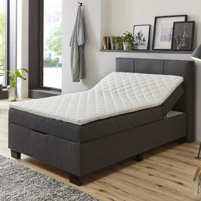Boxbett Felix 120 x 200 cm mit Bettkasten in anthrazit