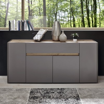 Sideboard T-Star Breite 170 cm Anthrazit Grau Wotan Eiche Dekor Anbauwand