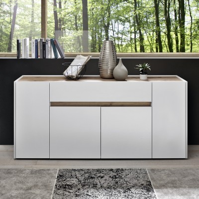 Sideboard T-Star Breite 170 cm Weiß Wotan Eiche Dekor Anbauwand