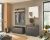 CITY Garderobe G5 Front/Korpus in Anthrazit Applikation Wotan Eiche Dekor 4 teilig