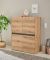CITY Highboard  56  Maße 100/120/40 cm Front/Korpus Evoke Applikation Anthrazit Eiche Dekor