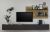 CITY Wohnwand 11 Front/Korpus Anthrazit Applikation Wotan Eiche Dekor 3 teilig
