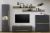 CITY  Wohnwand 20  Front/Korpus Anthrazit Applikation Wotan Eiche Dekor 5 teilig