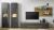 CITY Wohnwand 21  Front/Korpus Anthrazit Applikation Wotan Eiche Dekor 4 teilig
