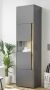  CITY Vitrine 24 Maße 50/197/40 cm Front/Korpus Anthrazit Applikation Wotan Eiche Dekor