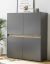CITY Highboard  56  Maße 100/120/40 cm Front/Korpus Anthrazit Applikation Wotan Eiche Dekor