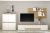 CITY Wohnwand 16 Korpus/Front Weiss /Applikation Wotan Eiche Dekor 3 teilig