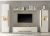 CITY Wohnwand 19 Korpus/Front Weiss /Applikation Wotan Eiche Dekor 4 teilig