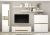 CITY  Wohnwand  20 Front/Korpus Weiss  Applikation Wotan Eiche Dekor 5 teilig