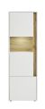 CITY Vitrine 27 Maße 50/155/40 cm Front/Korpus weiß Applikation Wotan Eiche Dekor