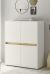 CITY  Highboard 56 Maße 100/120/40 cm  Korpus/Front Weiss /Applikation Wotan Eiche Dekor