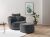 SPIN/Maisie Drehsessel Cord rund Anthrazit Breite 120 cm+ Hocker Breite 74 cm + Zierkissen 