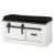 SHERWOOD Garderobenbank 79 incl. Sitzkissen  Pinie Weiss Dekor Anthrazit 93/51 (46)/43 cm
