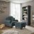 CARMEN Sessel Breite 110 cm + Hocker Breite 65 cm romantischer Landhausstil