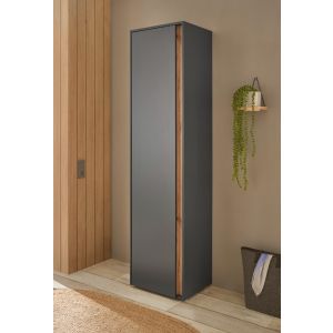 CITY Garderobenschrank  28 Front/Korpus Anthrazit Applikation/Wotan Eiche Dekort Maße 50/200/40 cm