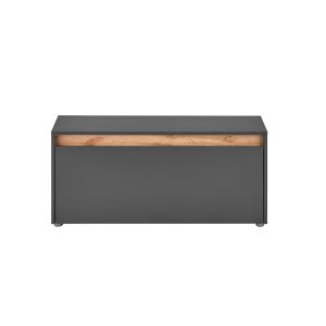 CITY Schuhbank ohne Sitzkissen Front/Korpus in Anthrazit Applikation Wotan Eiche Dekor Maße 100/45/40 cm