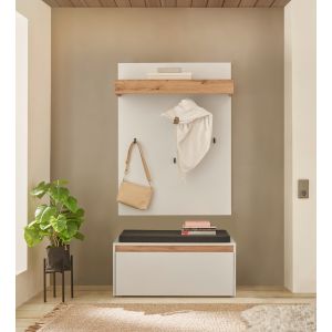 CITY Garderobe G3 Front/Korpus in weiß Applikation Wotan Eiche Dekor 2 teilig