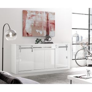 DAYTONA Sideboard 52 Front Hochglanz weiss/Korpus weiss Maße 201/91/43 cm