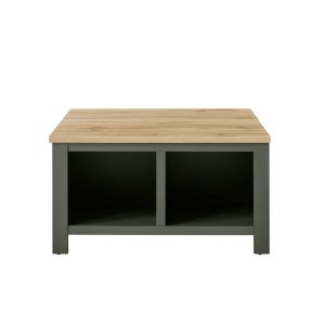 CAMBRIDGE Couchtisch Type 61 Front/Korpus Grün Applikation Wotan Eiche Dekor 93/50/93 cm