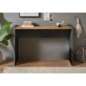 CITY Schlafzimmer Konsole Front/Korpus Anthrazit / Applikation Wotan Eiche Dekor Maße 120/78/40 cm