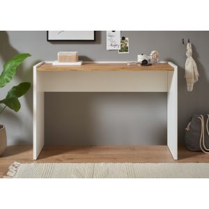CITY Schlafzimmer Konsole Front/Korpus Weiss / Applikation Wotan Eiche Dekor Maße 120/78/40 cm