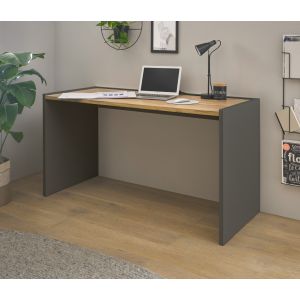 CITY HOME OFFICE Schreibtisch  06 Maße 143/76/62 cm Front/Korpus Anthrazit Applikation Wotan Eiche Dekor