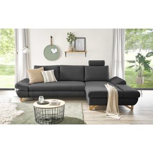 HALSTA Ecksofa mit Chaiselongue rechts in Veloursstoff