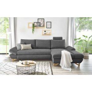 HALSTA Ecksofa mit Chaiselongue rechts in Strukturstoff 