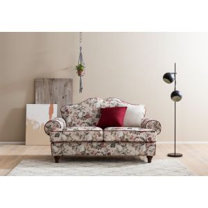 LUIZA Couch 2 Sitzer im Landhausstil Blumenmuster 