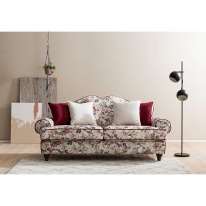 LUIZA Couch im Landhausstil 3-Sitzer Blumenmuster