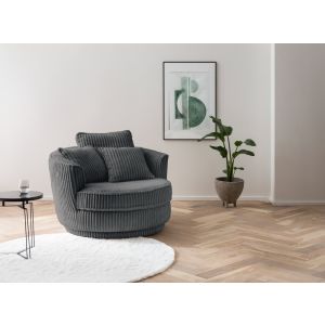 SPIN/Maisie  Drehsessel XL Cord Anthrazit Breite 120 cm  