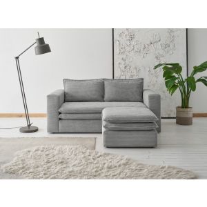 PIAGGE COUCH Cordstoff Breite  180 cm + HOCKER  Breite 70 cm