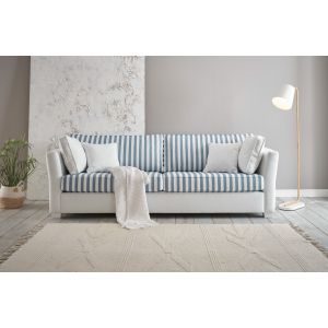 WESTERLAND Couch 3 Sitzer Breite 240 cm Landhausstil maritimer Look in Blau Weiß gestreift