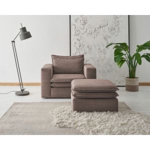 PIAGGE SESSEL Cordstoff Breite 110 cm + HOCKER 70 cm 