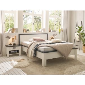 SHERWOOD BB Schlafzimmer Bettgestell LF 140 x 200 cm und 2 Kommoden  3 teilig 