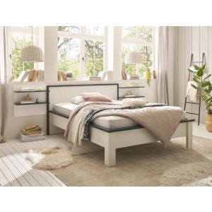SHERWOOD BC Schlafzimmer Bettgestell LF 140 cm x 200 cm und 2 Panell  3 teilig