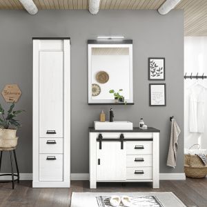 Sherwood Badezimmer Set 5- (Kombination) Pinie Weiss Dekor
