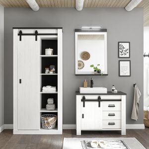 Sherwood Badezimmer Set 7- (Kombination) Pinie Weiss Dekor