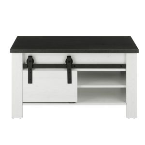 SHERWOOD Couchtisch 62  in Pinie Weiss Dekor Anthrazit 93/51/60 cm