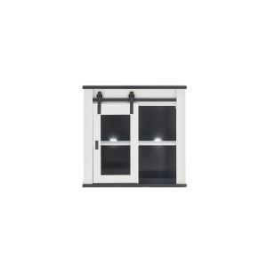 SHERWOOD Hängeschrank Maße 93 cm x 90 cm x 31 cm in  Pinie Weiß Dekor Anthrazit