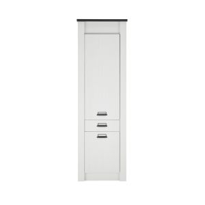 SHERWOOD Stauraumschrank Maße 62 cm x 201cm x 64 cm Pinie Weiß Dekor Anthrazit