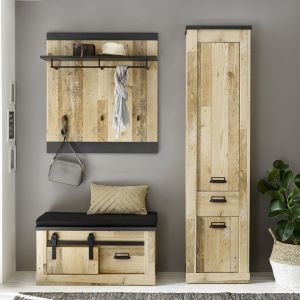 SHERWOOD Garderobenset  2 Old Style hell Dekor 3 teilig