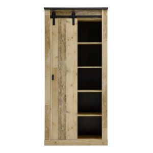 SHERWOOD Schrank 14 in Old Style hell Dekor Anthrazit 93/201/38 cm
