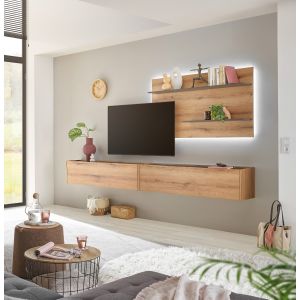 CITY Wohnwand 11 Front/Korpus Evoke /Applikation Anthrazit  3 teilig